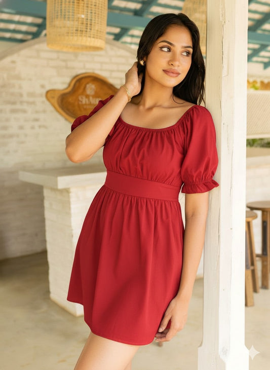 Stella Red Flared Dress